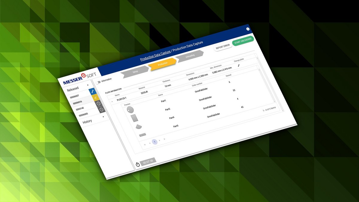 OmniFab PDC: capturing setup, production and unloading on the shop floor